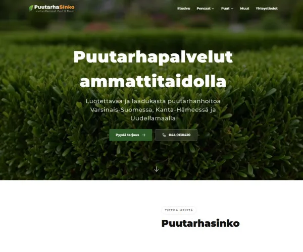 Puutarhasinko kotisivut