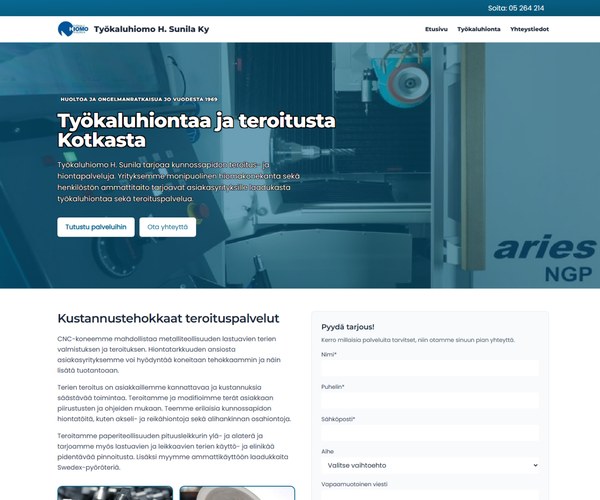 Työkaluhiomo kotisivut